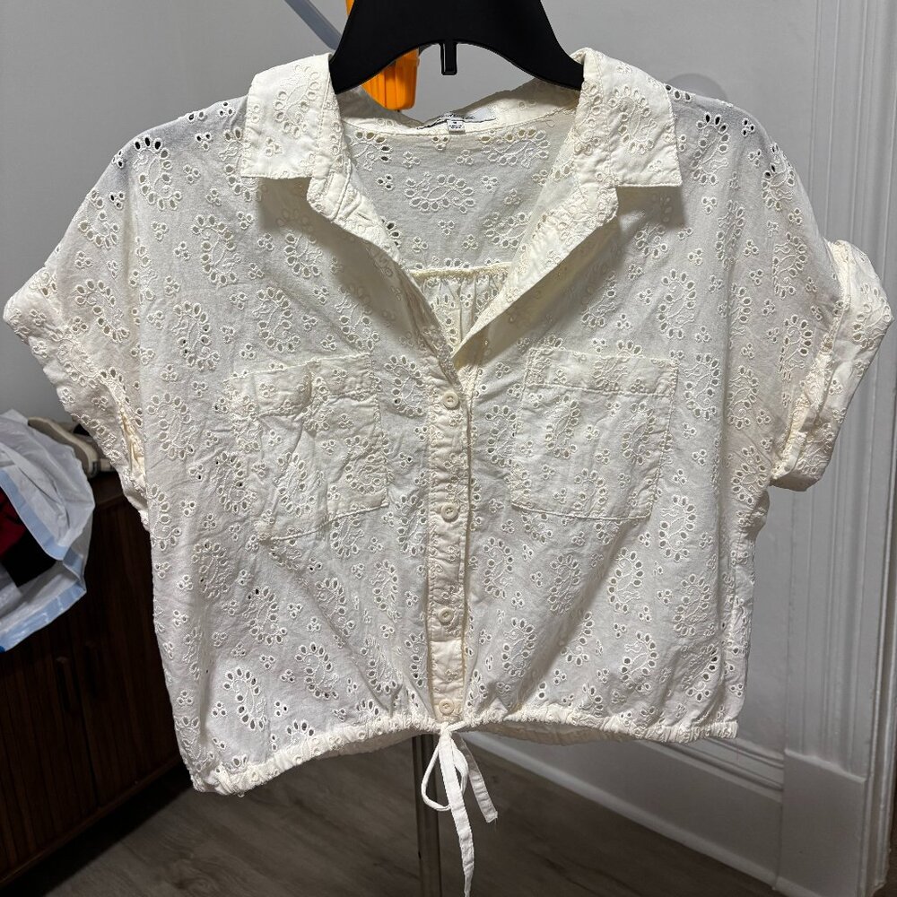 Madwell Ivory Eyelet Top